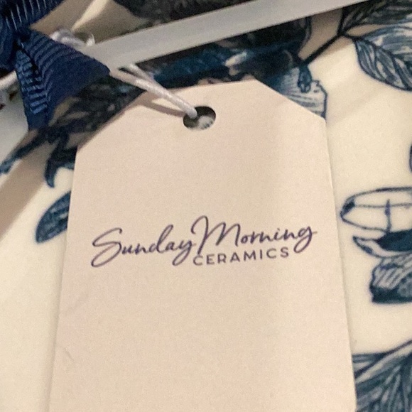 Blue Floral Appetizer Plates - set of 4 - Picture 6 of 7